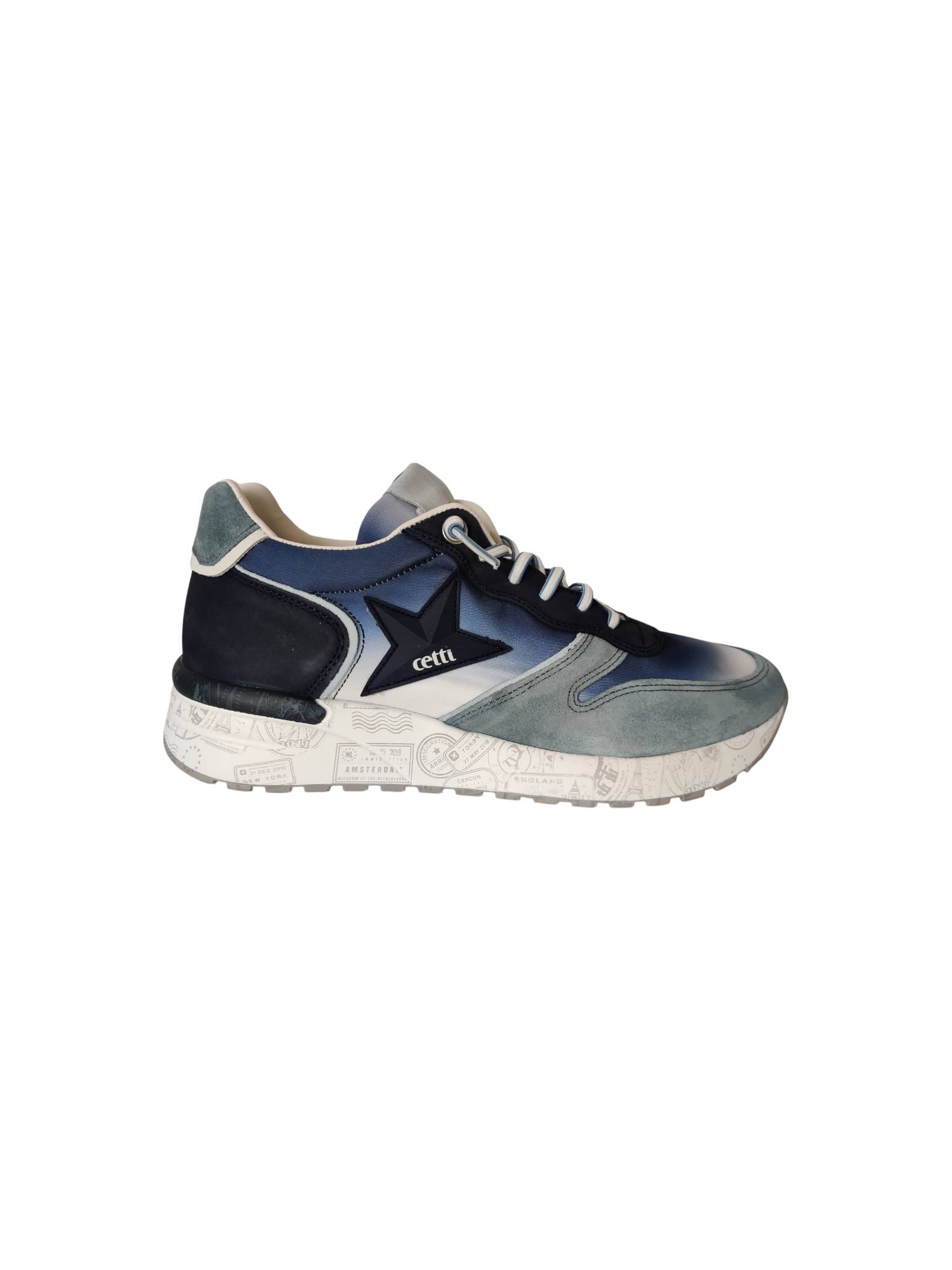 CETTI 1353 blauw sneaker - www.claessensschoenen.nl