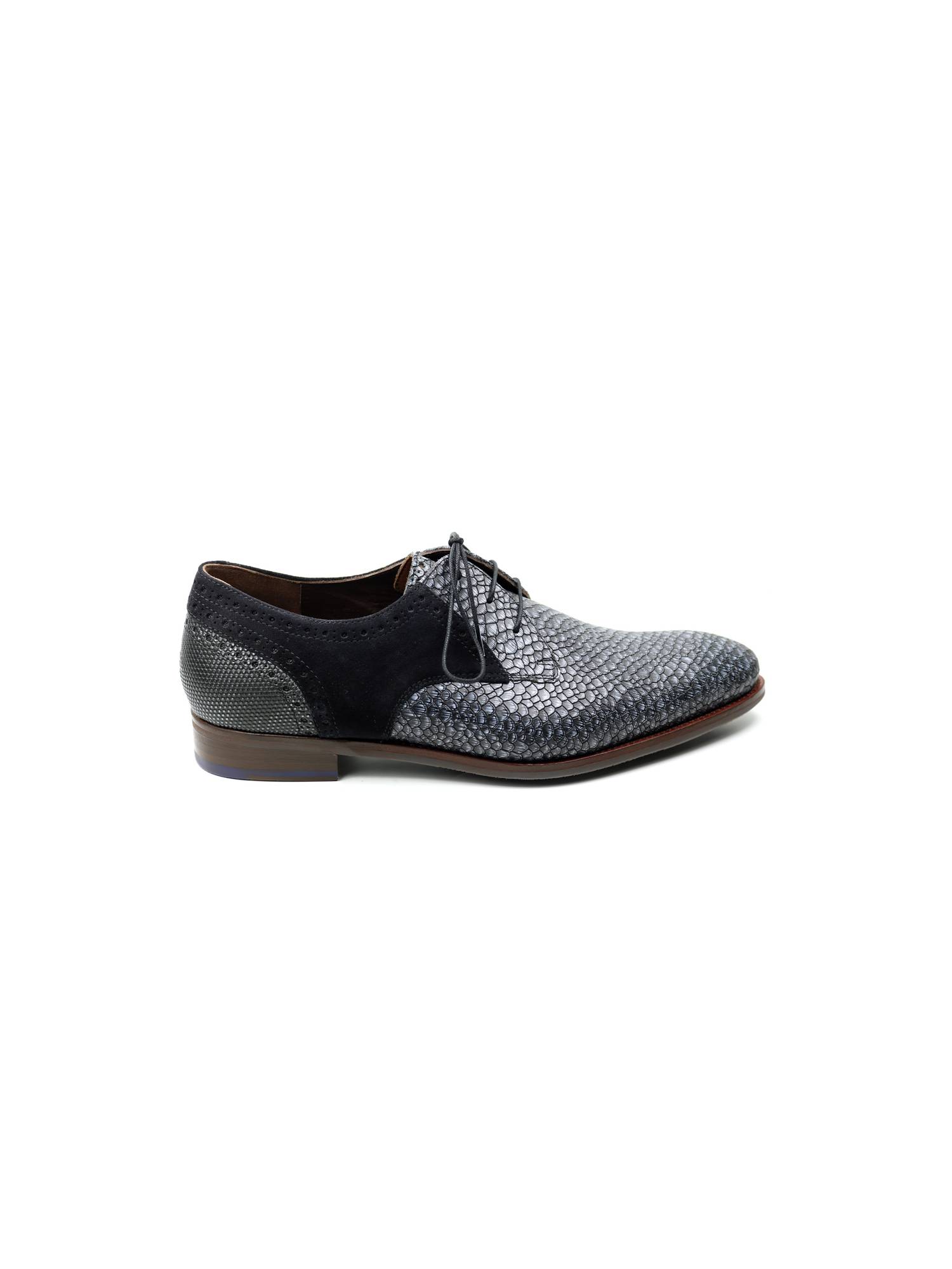 FLORIS VAN BOMMEL 30361  DE STAPPER grijs veterschoen - www.claessensschoenen.nl